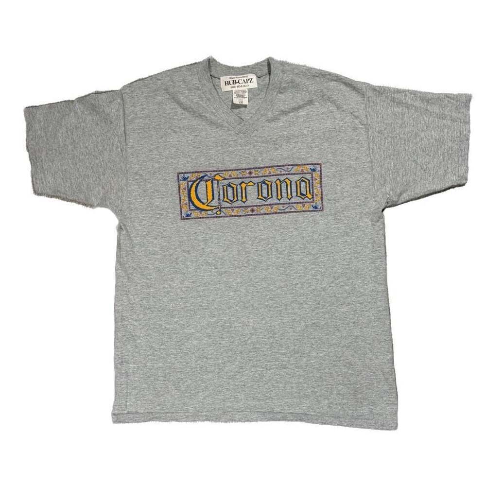 Hub-Capz Vintage Gray Corona Extra Beer Graphic T-Shirt Surf